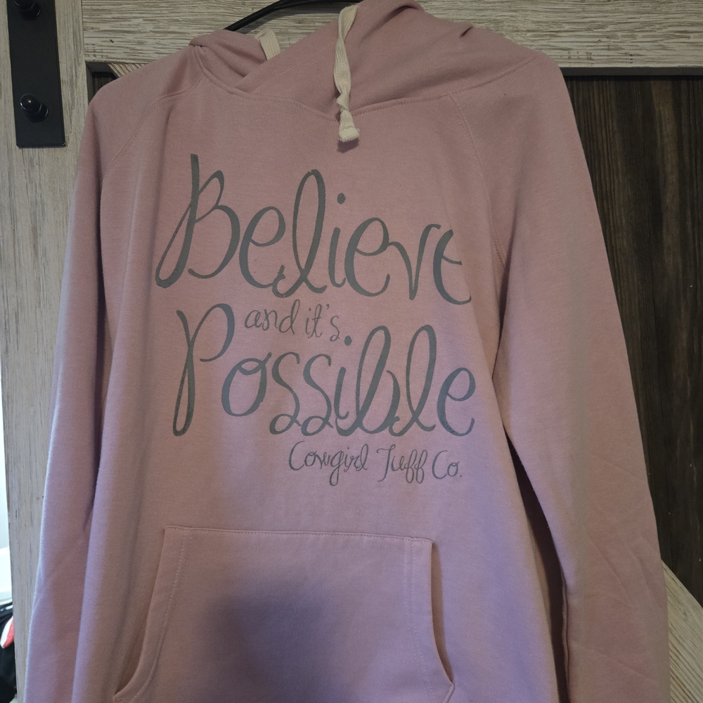 Cowgirl Tuff Pink Hoodie Sweater